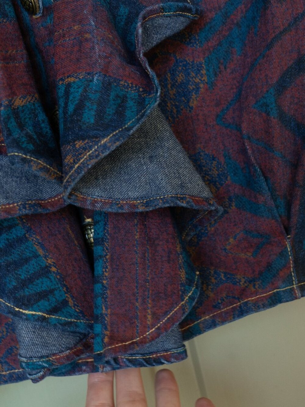 Vintage 80s Crop Top RUFFLE Front Southwest Rodeo Cowgirl Jacket Long Sleeve - Picture 7 of 11